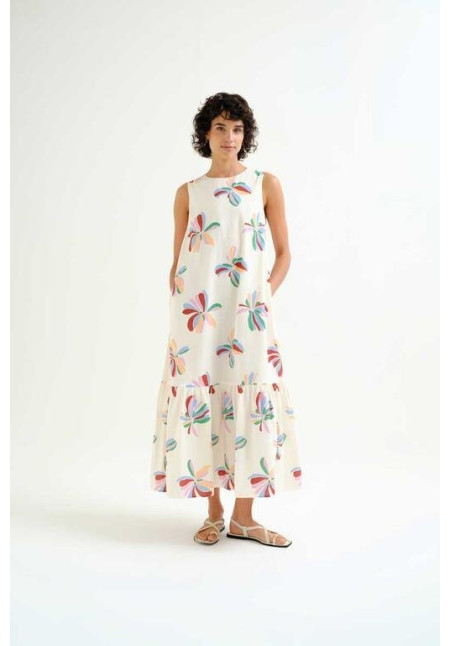 Vestido largo con estampado Monarda