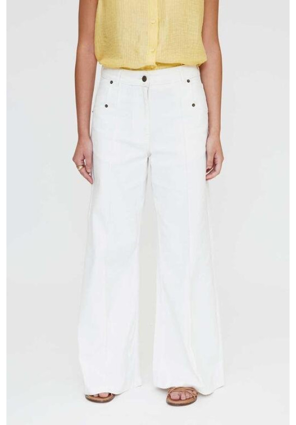 Pantalón vaquero wide leg blanco