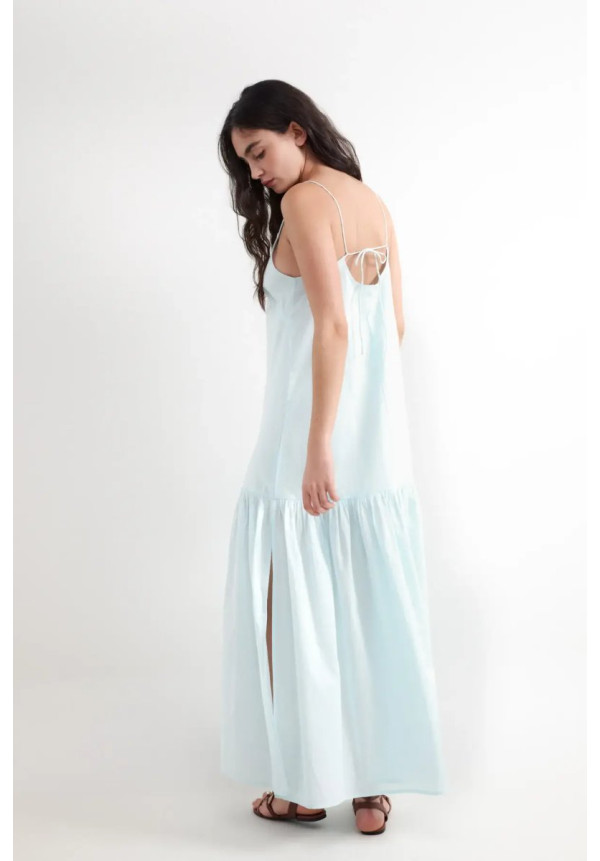 Vestido celeste algodón