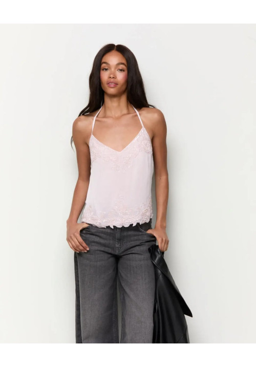 Blusa lencera abalorios