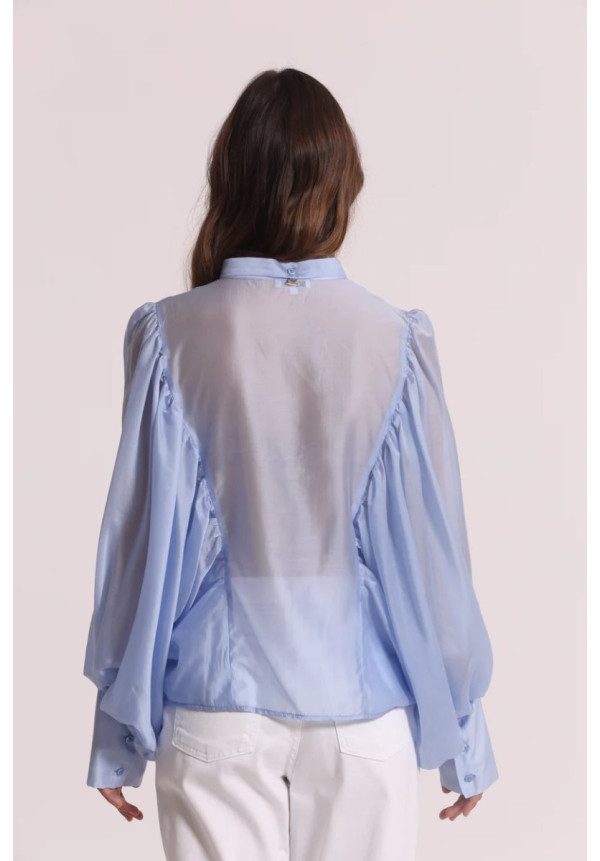 Blusa de manga larga efecto gasa