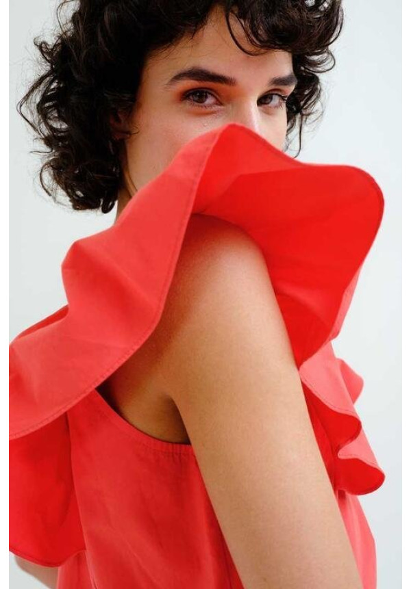 Vestido corto rojo 100% algodón