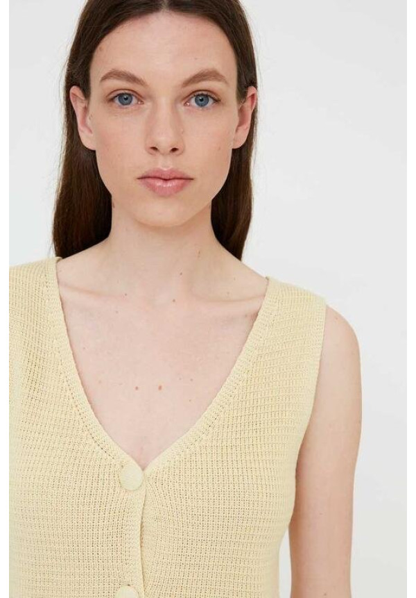 Top punto con botones amarillo