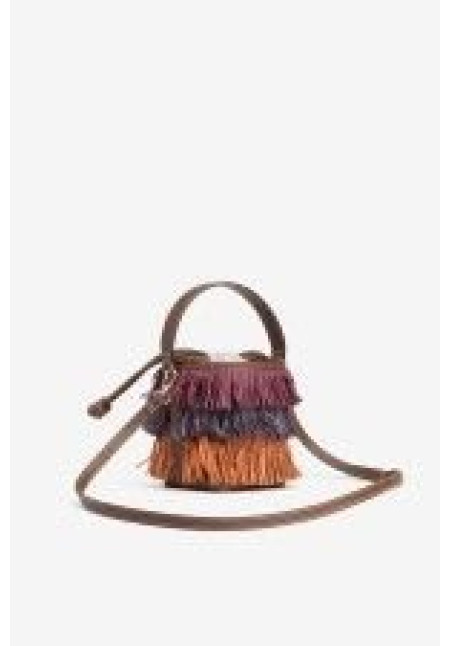 Cartera flecos multicolor boho