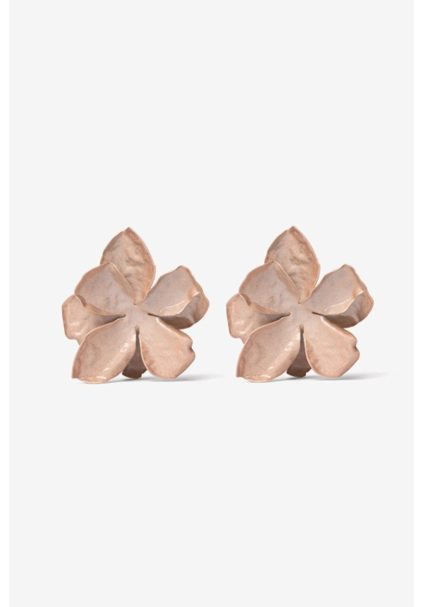 Pendientes flor crudo grande