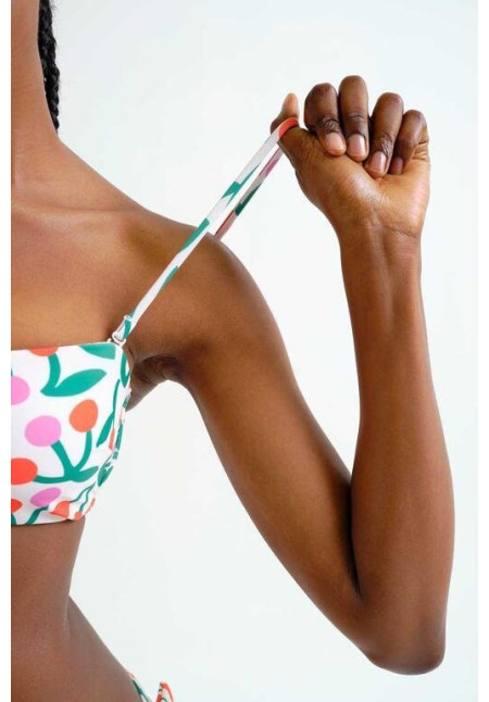 Top bikini recto estampado Guinda