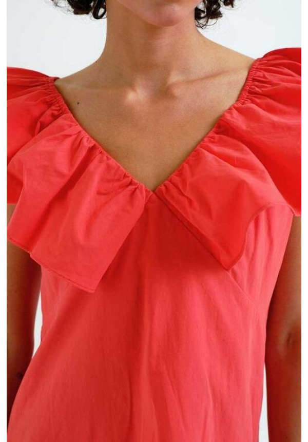 Vestido corto rojo 100% algodón