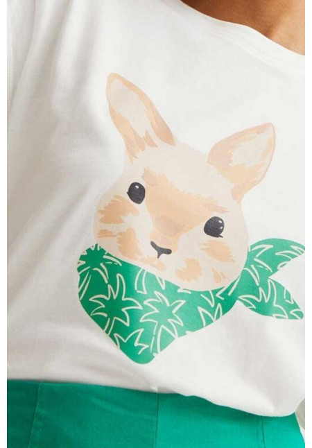 Camiseta con estampado de conejito