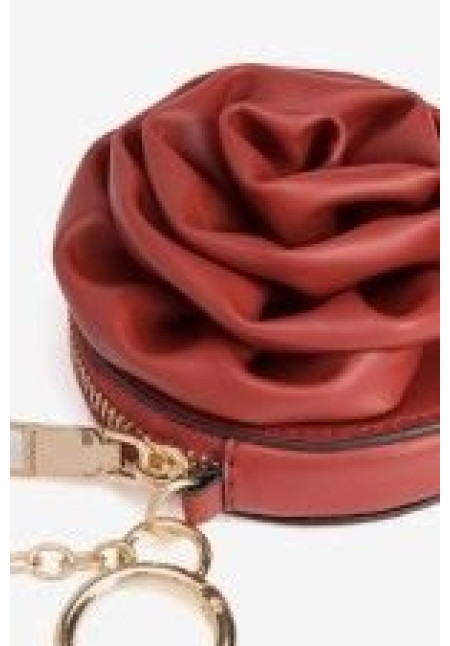 Monedero rojo con flor