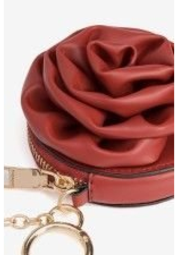 Monedero rojo con flor