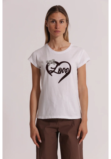 Camiseta Love Strass