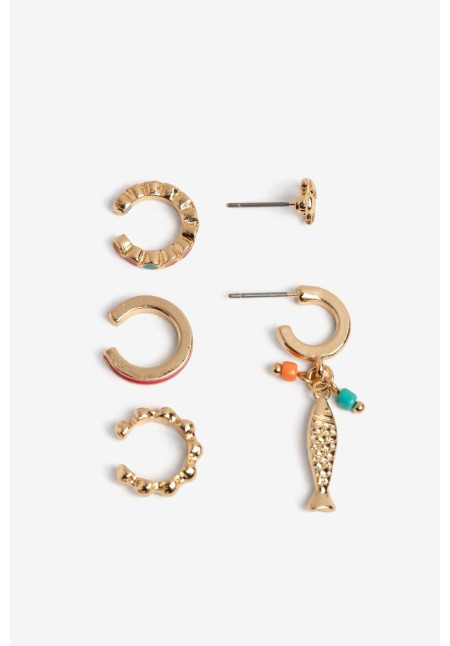 Pendientes pez + piercing