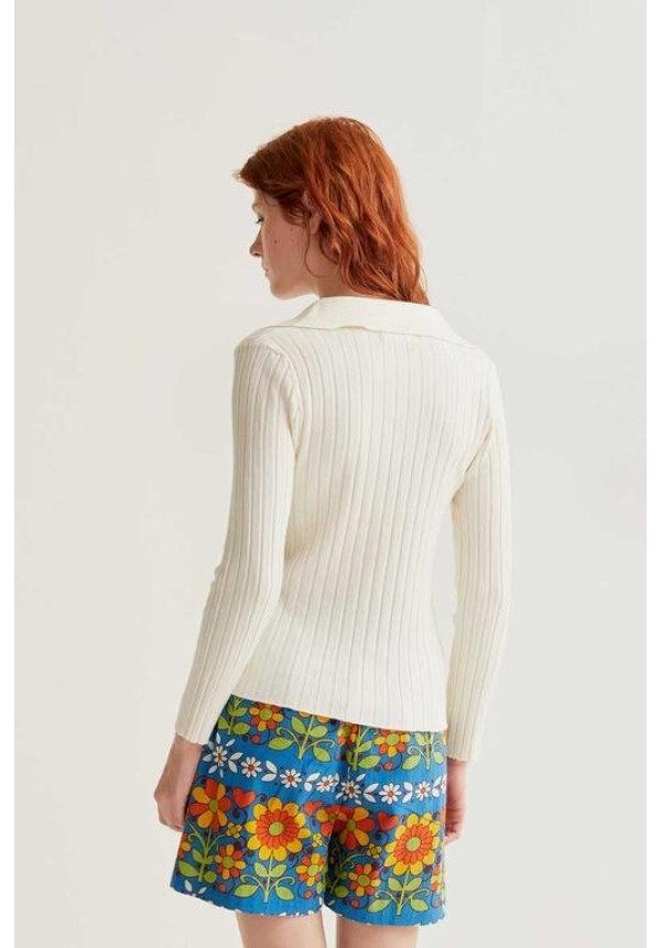 Jersey de punto blanco roto