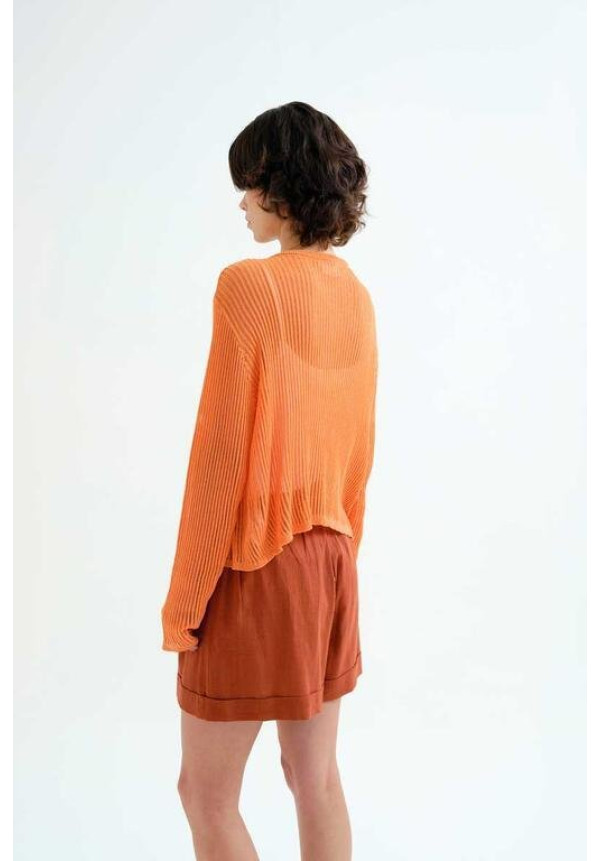 Cárdigan punto naranja