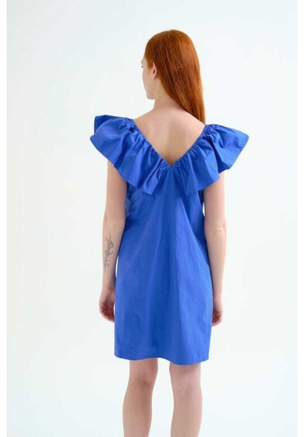 Vestido corto azul algodón 100%
