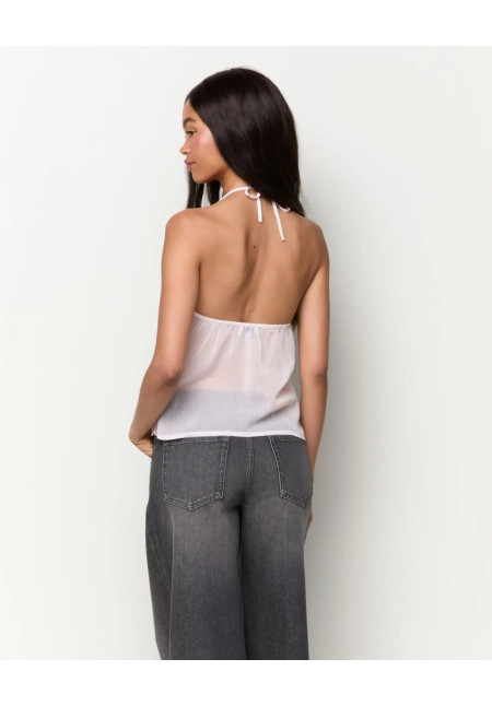 Blusa lencera abalorios