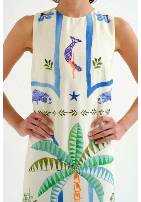 Vestido largo con estampado Palm &  Mermaid