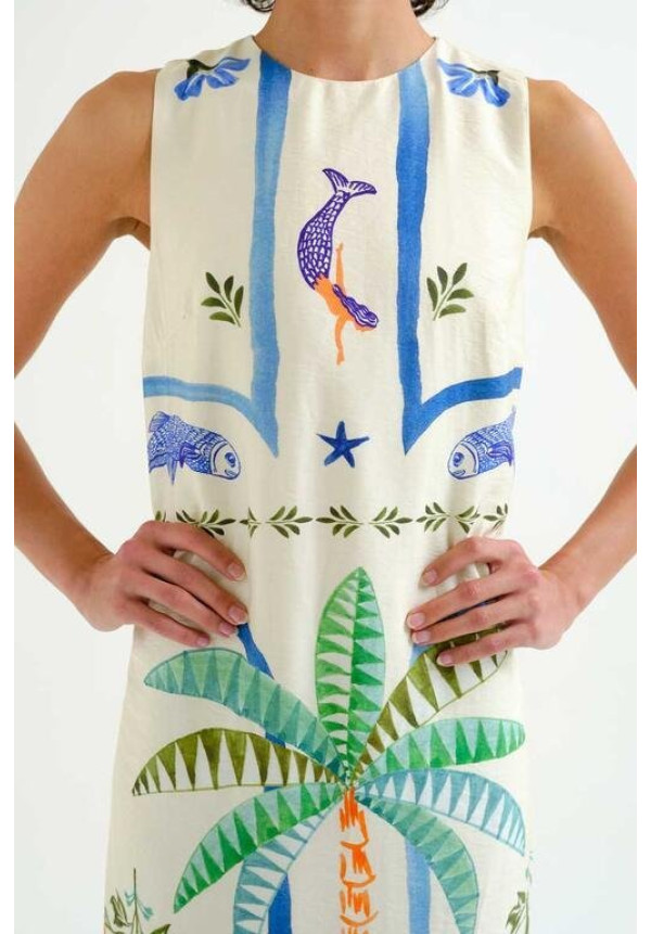 Vestido largo con estampado Palm &  Mermaid