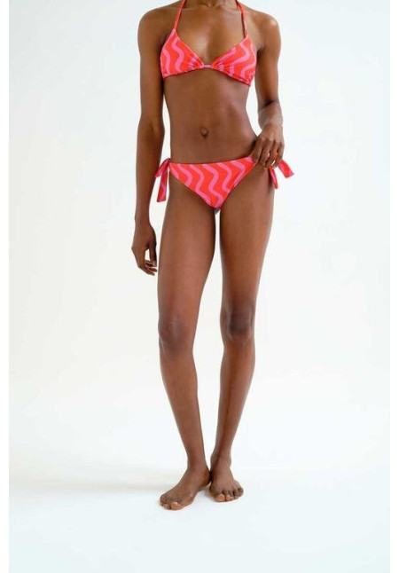 Braguita Bikini lazada con estampado Wave Red & Pink