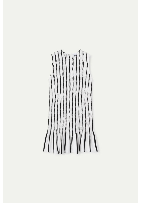 Vestido corto con estampado Grimaud White