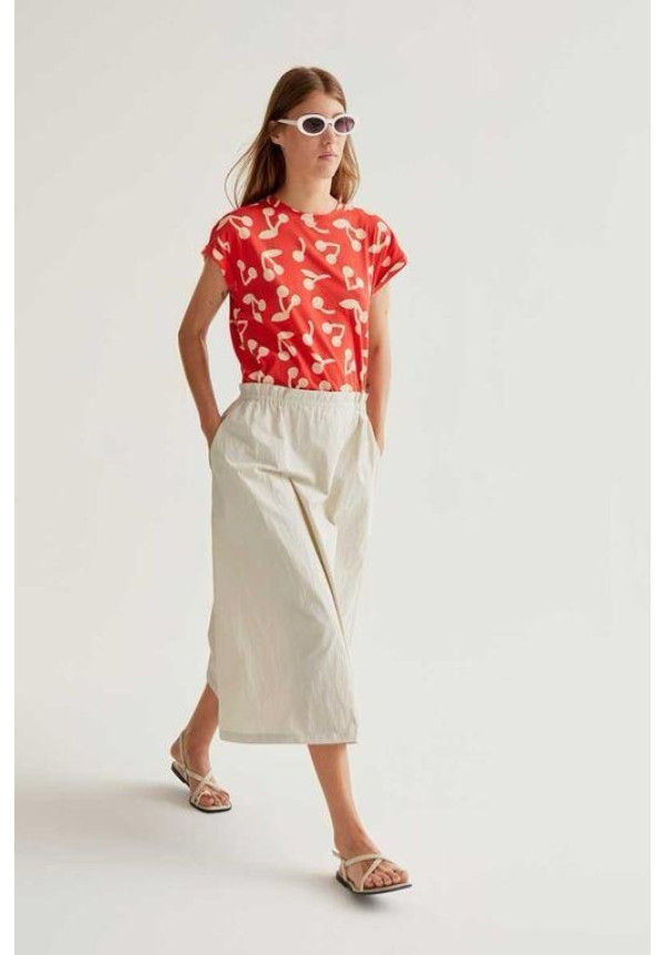 Falda midi blanco roto