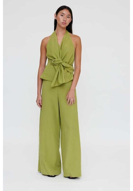 Pantalón wide leg verde