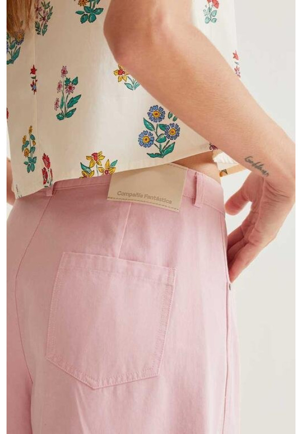 Pantalón wide leg rosa