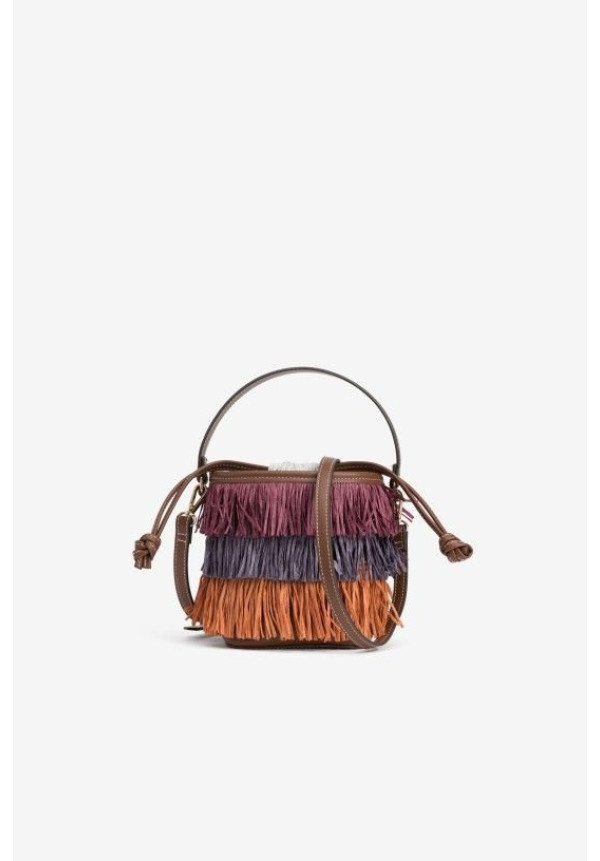 Cartera flecos multicolor boho