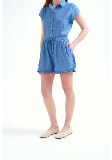 Shorts 100% algodón chambray azul  claro