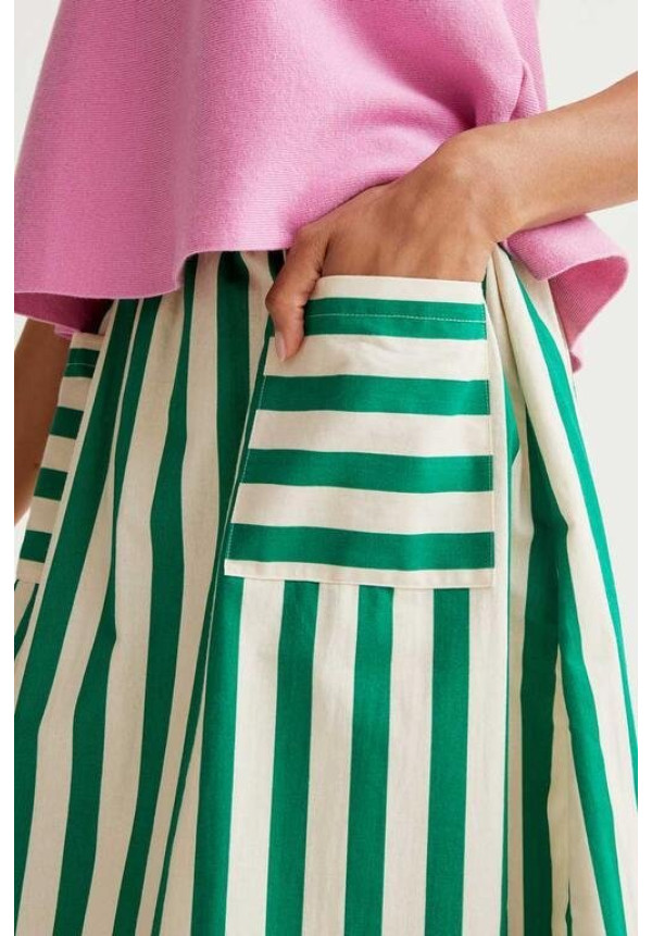 Falda midi con estampado Bamboo Green