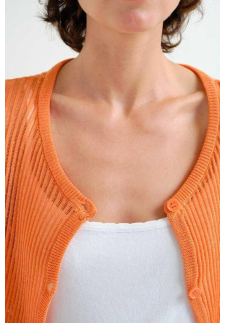 Cárdigan punto naranja
