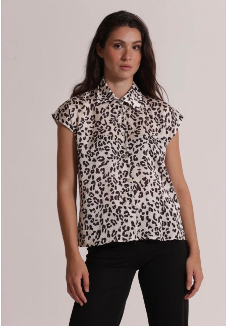 Camisa de manga corta animal print