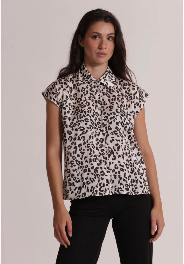 Camisa de manga corta animal print